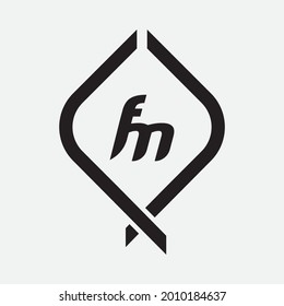 Unique Monogram Letter FM Logo Vector