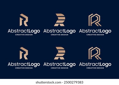 Diseño único del logotipo de la letra R del monograma