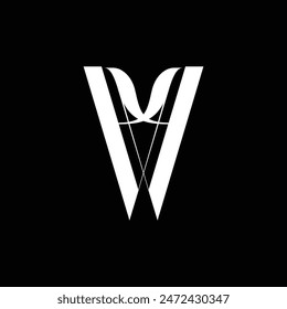 Unique monogram letter V and W for hotel logo