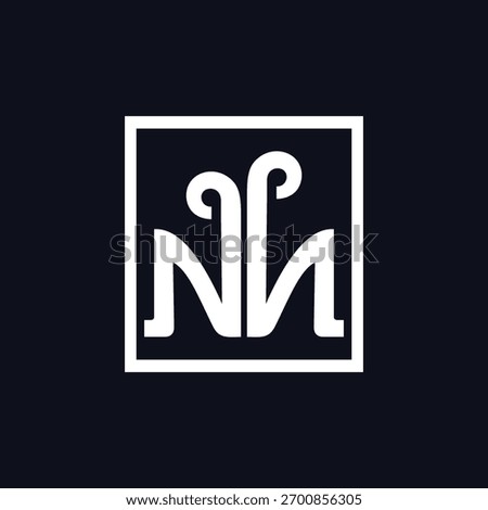 Unique monogram NH letter logo design