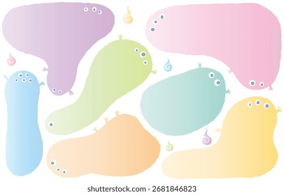 Quadro em forma de monstro único e conjunto de limpeza (cores pastel)