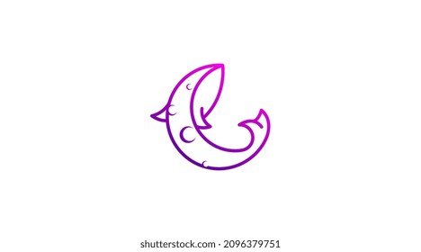 Unique Moon Logo Design Concept Vector