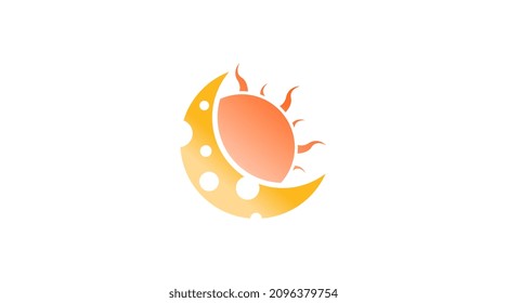 Vector de concepto de diseño de logotipo lunar único