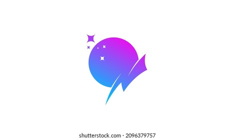 Unique Moon Logo Design Concept Vector