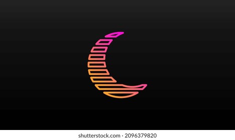 Vector de concepto de diseño de logotipo lunar único
