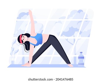 Unique Moon Pose flat illustration 