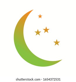 Unique Moon And Stars Vector Glyph Icon
