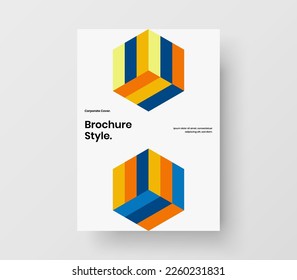 Unique mosaic hexagons company identity concept. Original banner vector design template.