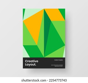 Unique mosaic shapes brochure concept. Isolated company identity A4 vector design layout.