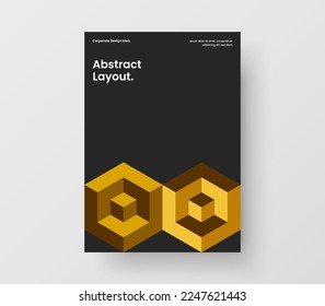 Plantilla de folleto de mosaicos únicos. Concepto vectorial de diseño de la portada del diario original A4.