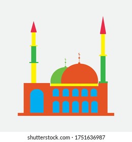 Unique mosque colorful icon design vector illustration