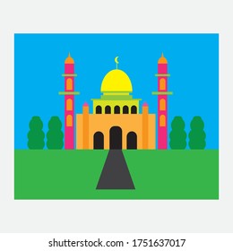 Unique mosque colorful icon design vector illustration