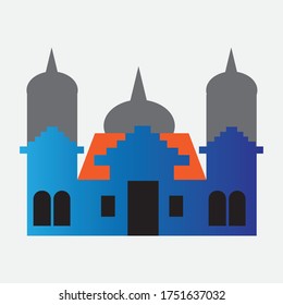 Unique mosque colorful icon design vector illustration