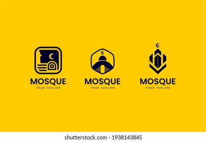 Einzigartige Moschee-Logo-Illustration Vectordesign-Vorlage für islamisches grafisches Element