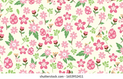 Unique Motif of Easter egg background, for wrapping paper pattern of leaf and flower.