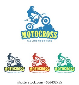Unique motocross illustration logo