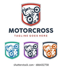 Unique motocross illustration logo