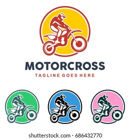 Unique motocross illustration logo