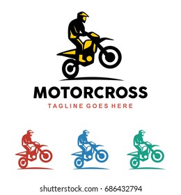 Unique motocross illustration logo