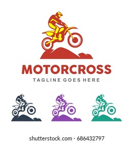 Unique motocross illustration logo