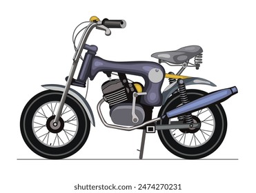 Unique motorbike vector style. Isolated object on white background.