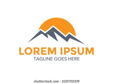 unique mountain logo. vector illustration. minimalist. symbol
