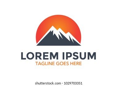 unique mountain logo. vector illustration. minimalist. symbol