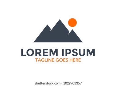 unique mountain logo. vector illustration. minimalist. symbol