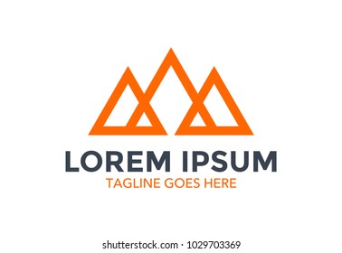 unique mountain logo. vector illustration. minimalist. symbol