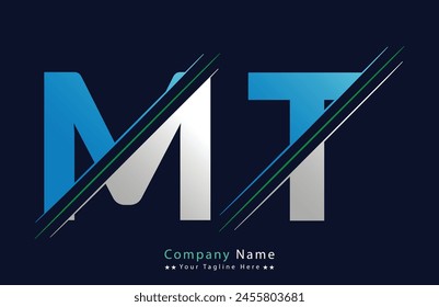 Unique MT letter logo Icon vector template.