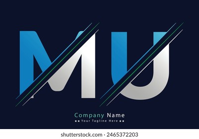 Unique MU letter logo Icon vector template.