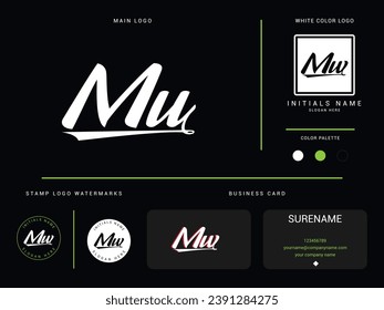 Unique Mu Logo Template, Minimalist Mu um Logo Icon Design For Business or Finance 