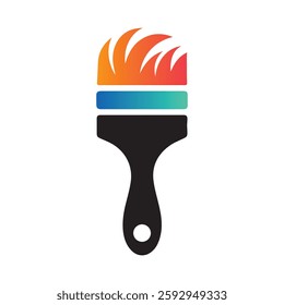 Unique Multicolor Paint Brush Logo Vector Illustration