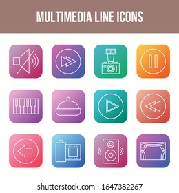 Einzigartiges Symbol für Multimedia-Linien