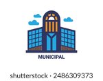 Unique Municipal icon design for Symbolic purpose. 