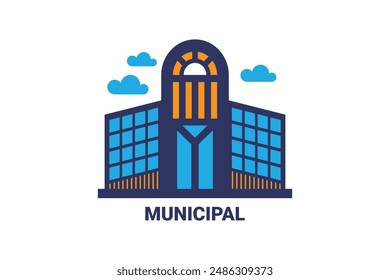 Unique Municipal icon design for Symbolic purpose. 