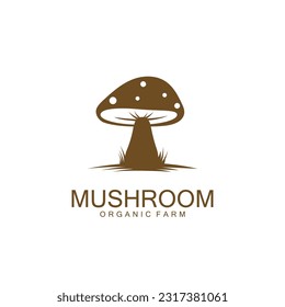 Unique Mushroom Logo Design Vector Illustration. Suitable for Mushroom Farm Logo.