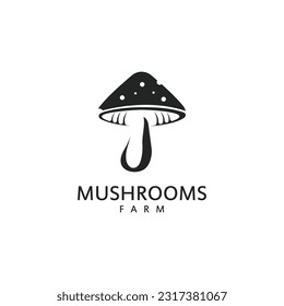 Unique Mushroom Logo Design Vector Illustration. Suitable for Mushroom Farm Logo.