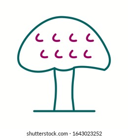 Unique Mushroom Vector Line Icon