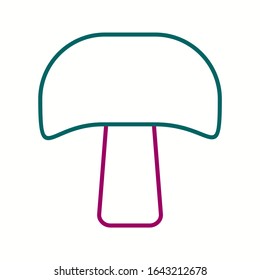 Unique Mushroom Vector Line Icon