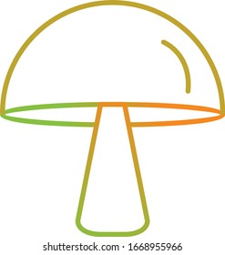 Icono de línea de vector hongo único