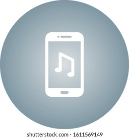 Unique Music App Vector Glyph Icon