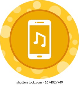 Unique Music App Vector Glyph Icon
