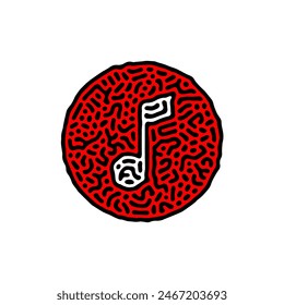 Unique Music Icon Symbol in Abstract Style Pattern for Multimedia Sign in Device, Smartphone, Laptop