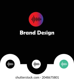 einzigartige Design-Vorlage für Musik-Logos mit Audio-Lautstärkepunkten