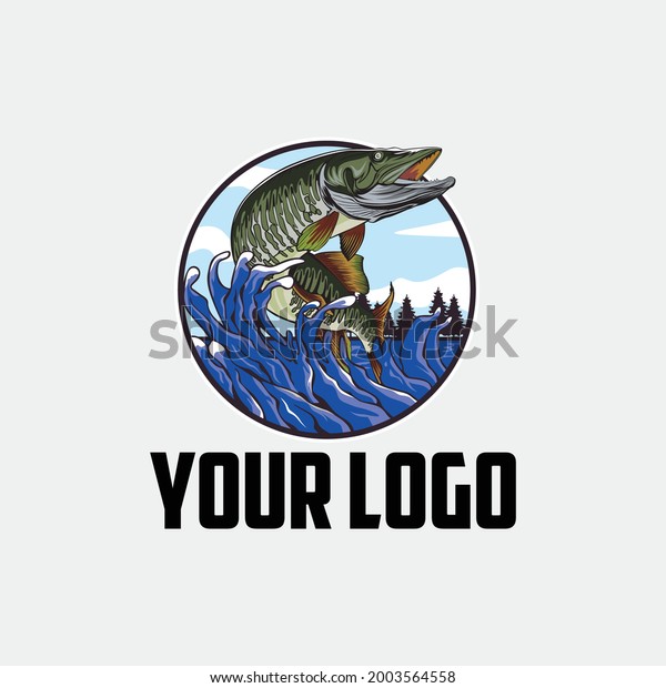 Unique Musky Jumping Out Vector Illustration Stock Vector (Royalty Free ...