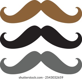 Arte exclusiva do bigode para logotipos e placas de barbearia