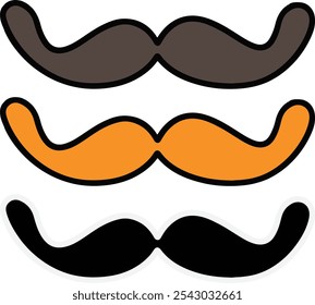 Arte exclusiva do bigode para logotipos e placas de barbearia