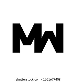 Unique MW logo, monogram, vector