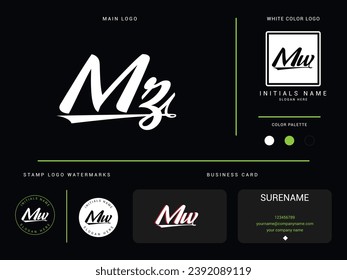 Einzigartige Vorlage für das MZ-Logo, minimalistisches Logo-Icon-Design für Unternehmen oder Finanzen 